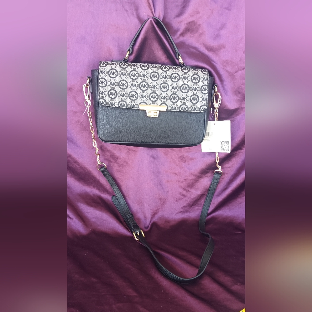 Anne Klein Black and White Crossbody Bag